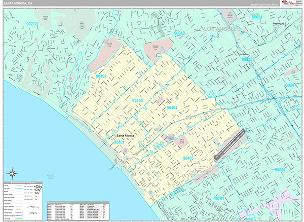 Santa Monica Map Premium Style